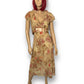 90’s CDC Tan Paisley Floral Midi Dress (XL)