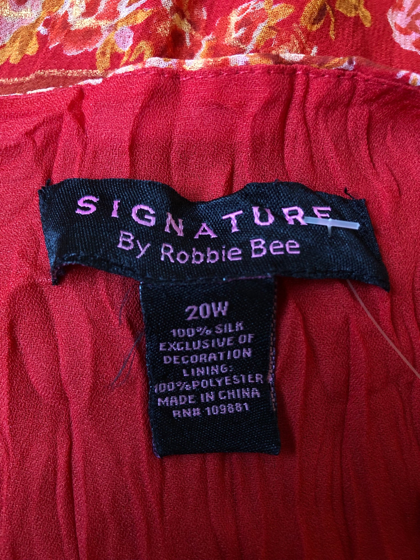 90’s/Y2K Signature by Robbie Bee Orange Patterned Maxi Dress (2X)