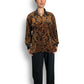 80’s/90’s Lizsport Black and Brown Paisley Velour Shirt (M/L)