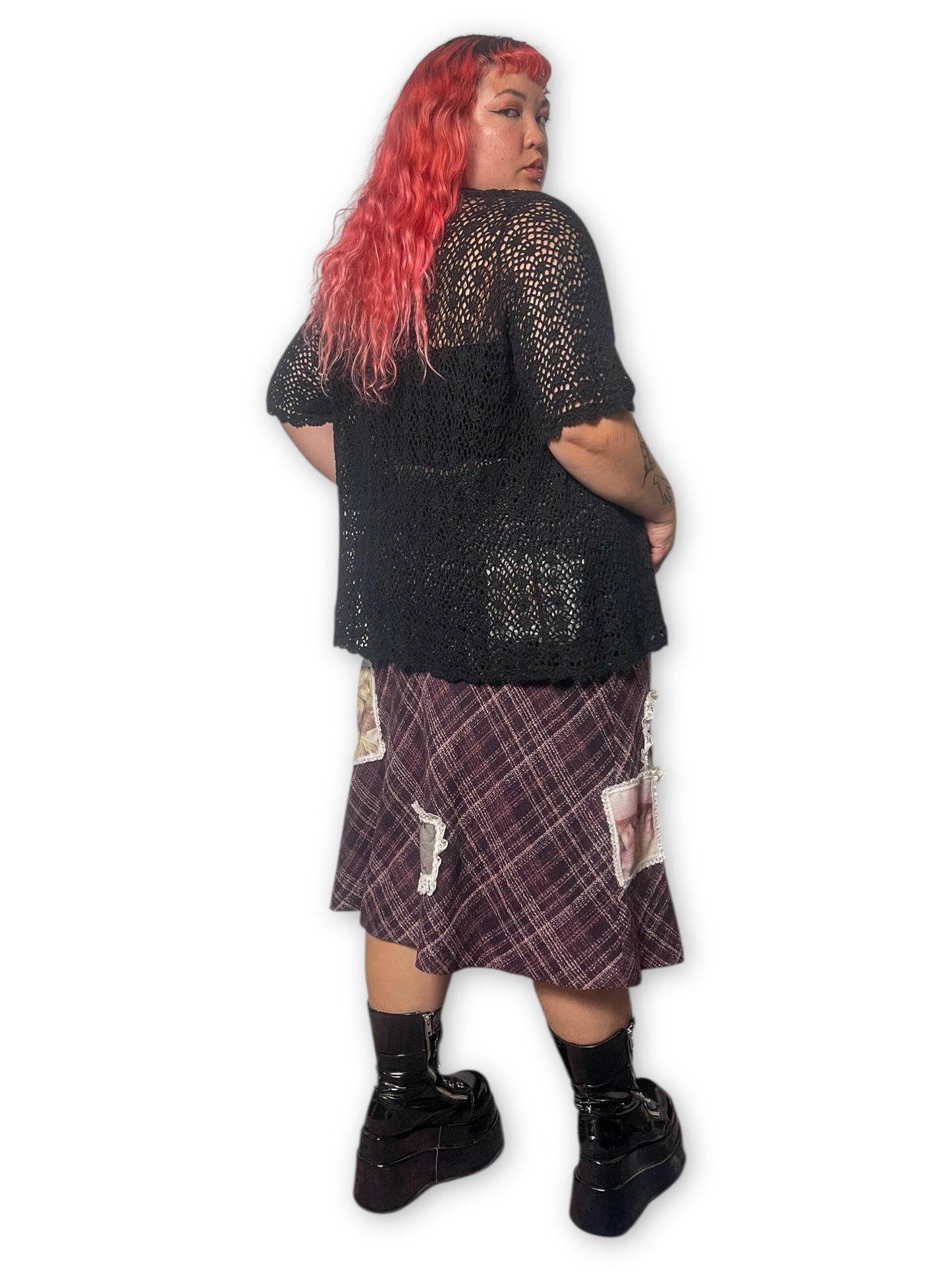 90’s/Y2K Black Knit Cardigan Top (2X)