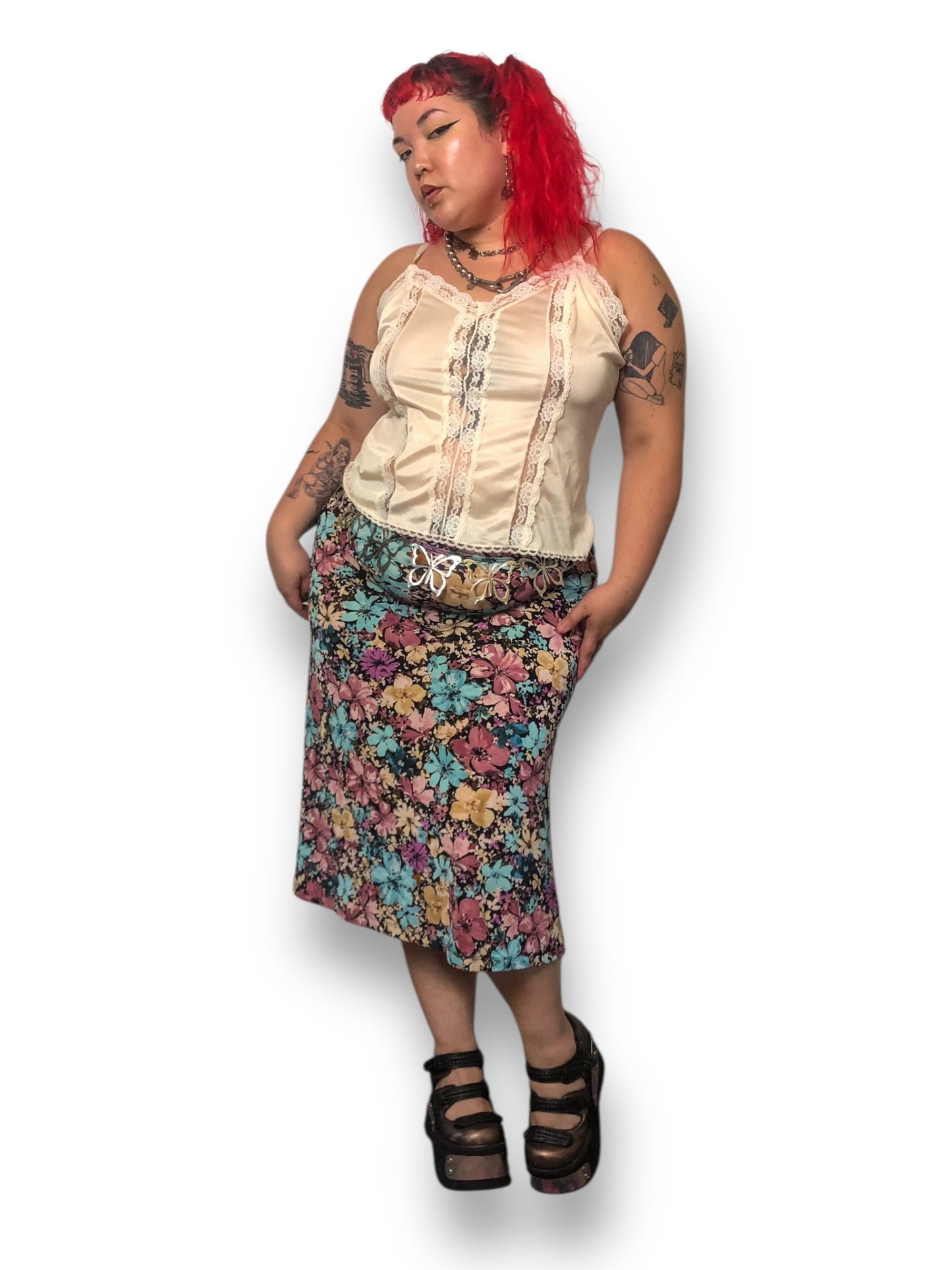Y2K Jaclyn Smith Colorful Floral Skirt (L/XL/2X)