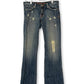 Y2K Medium Wash Distressed Jeans (S)
