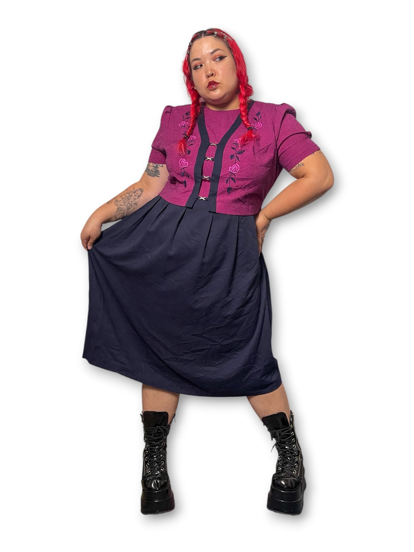 90’s Retro Grunge Midi Dress (2X)