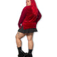 90’s Wine Red Velvet Long Sleeve Top (2X)