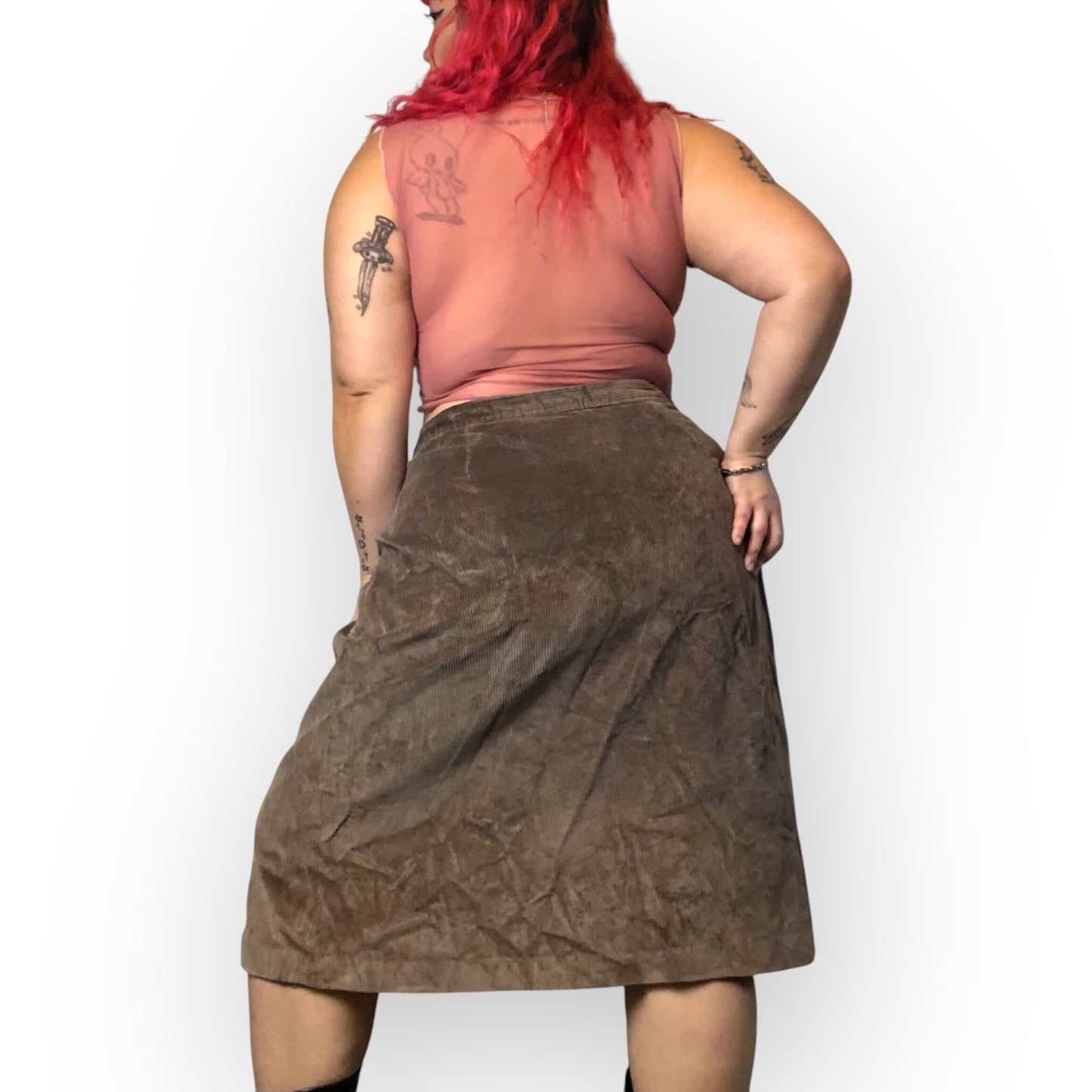70’s Clubhouse II Light Brown Corduroy Skirt (2X)