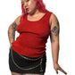 90’s/Y2K XXist Red Sparkly Knit Tank Top (XL/2X)
