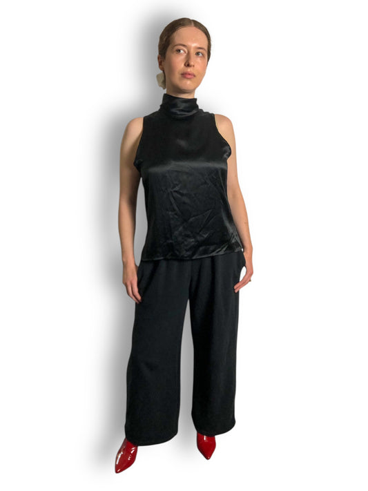 80’s Ralph Lauren Black Sleeveless Turtleneck Top (M/L)