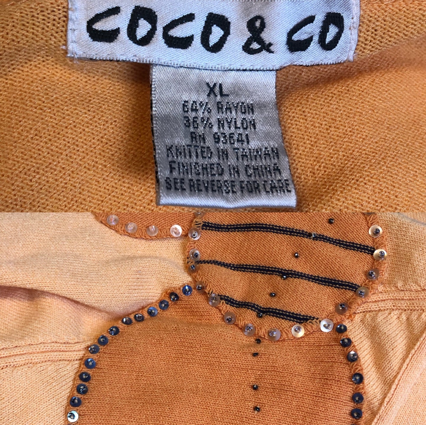90’s Coco & Co Orange Long Sleeve Shirt (XL)