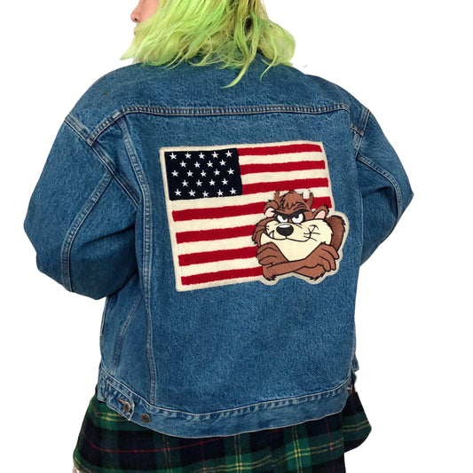 90’s Taz the Tasmanian Devil Denim Jacket (L/XL/2X)