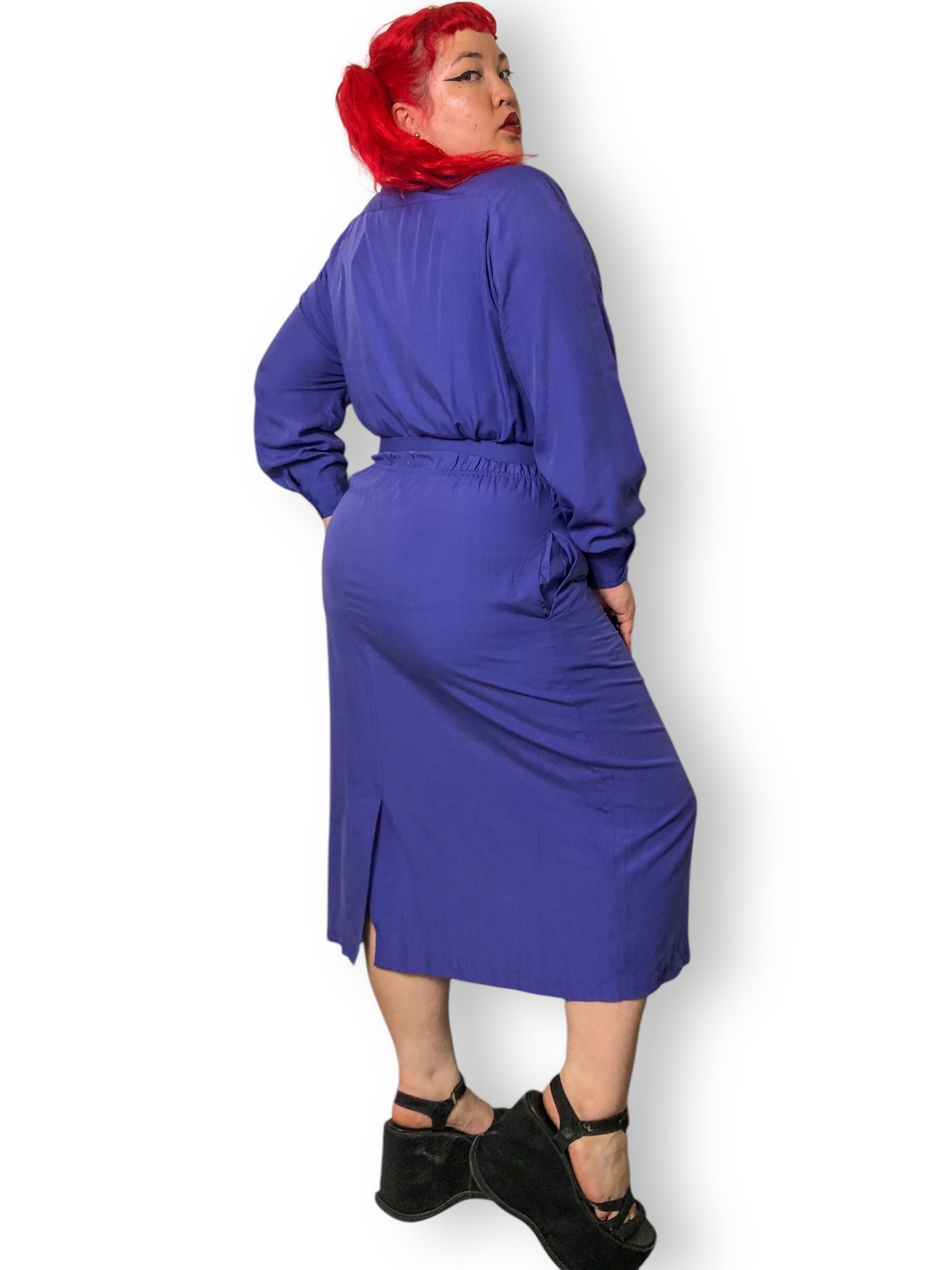 90’s Andrew Harvey Purple Retro Shirt Dress (2X)