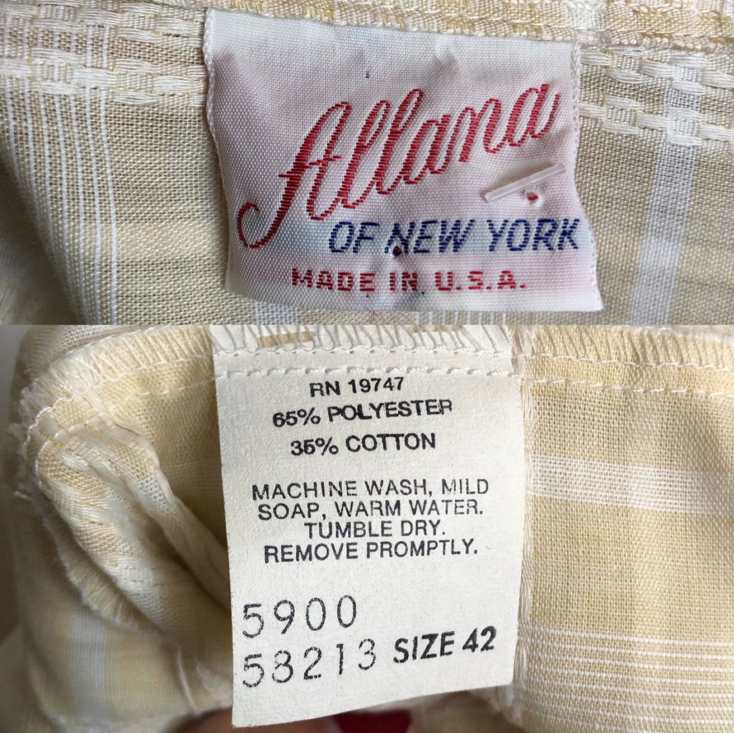 70’s/80’s Allana of New York Tan Plaid Button Down Shirt (2X)