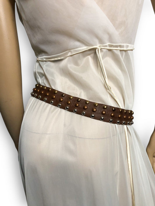 Y2K Studded Leather Belt (M)