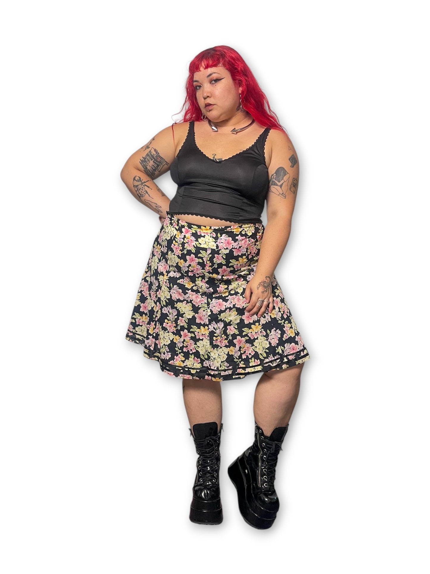 Y2K Floral A-Line Skirt (1X)