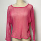 Vintage Pink Fishnet Long Sleeve Top (L/XL)