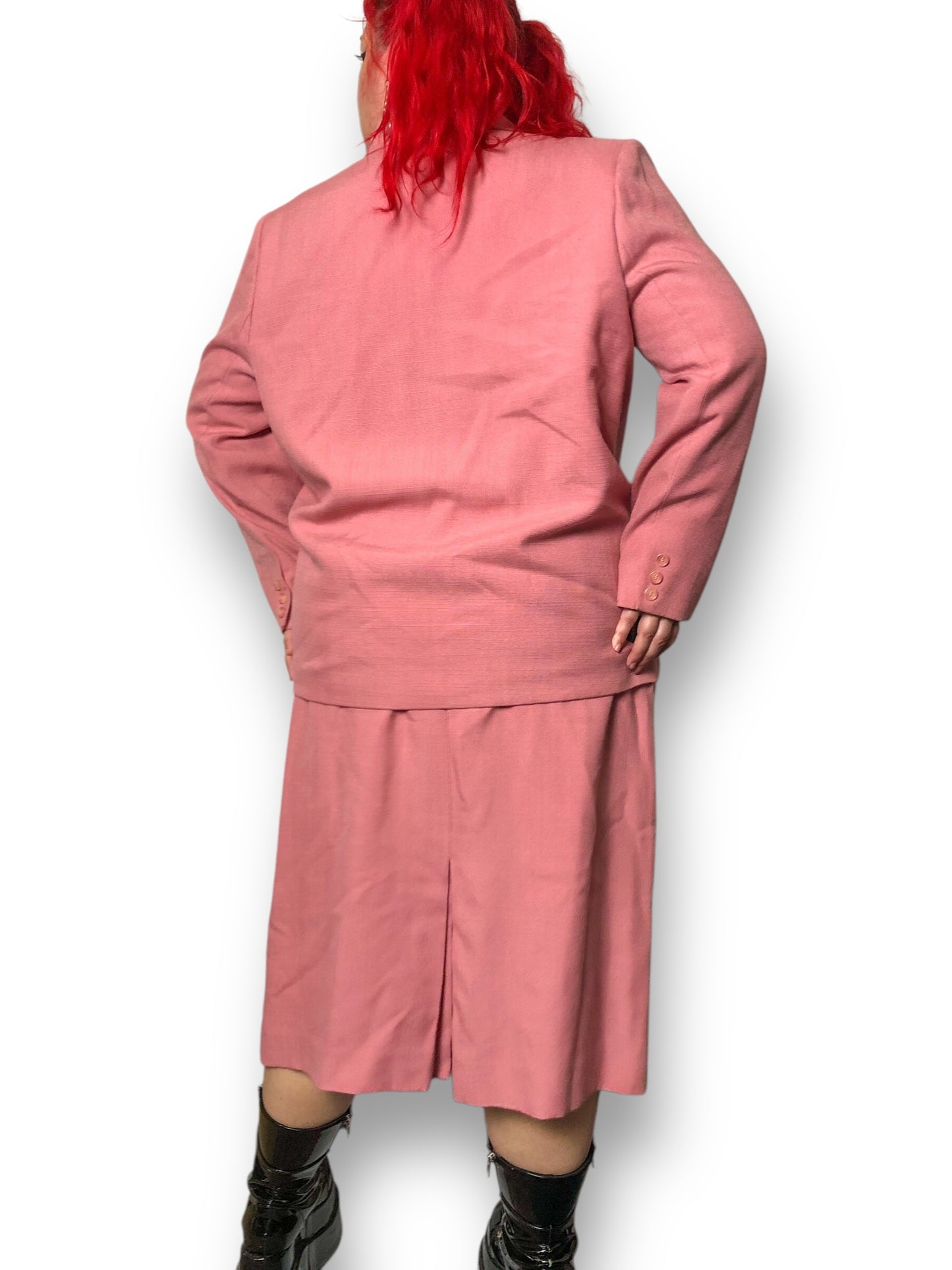 80’s/90’s Ashley Brooke Salmon Pink Skirt Suit (2X)