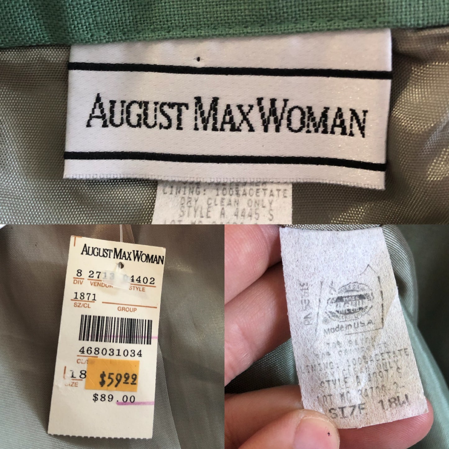 70’s August Max Woman Sage Green Skirt Suit (2X)