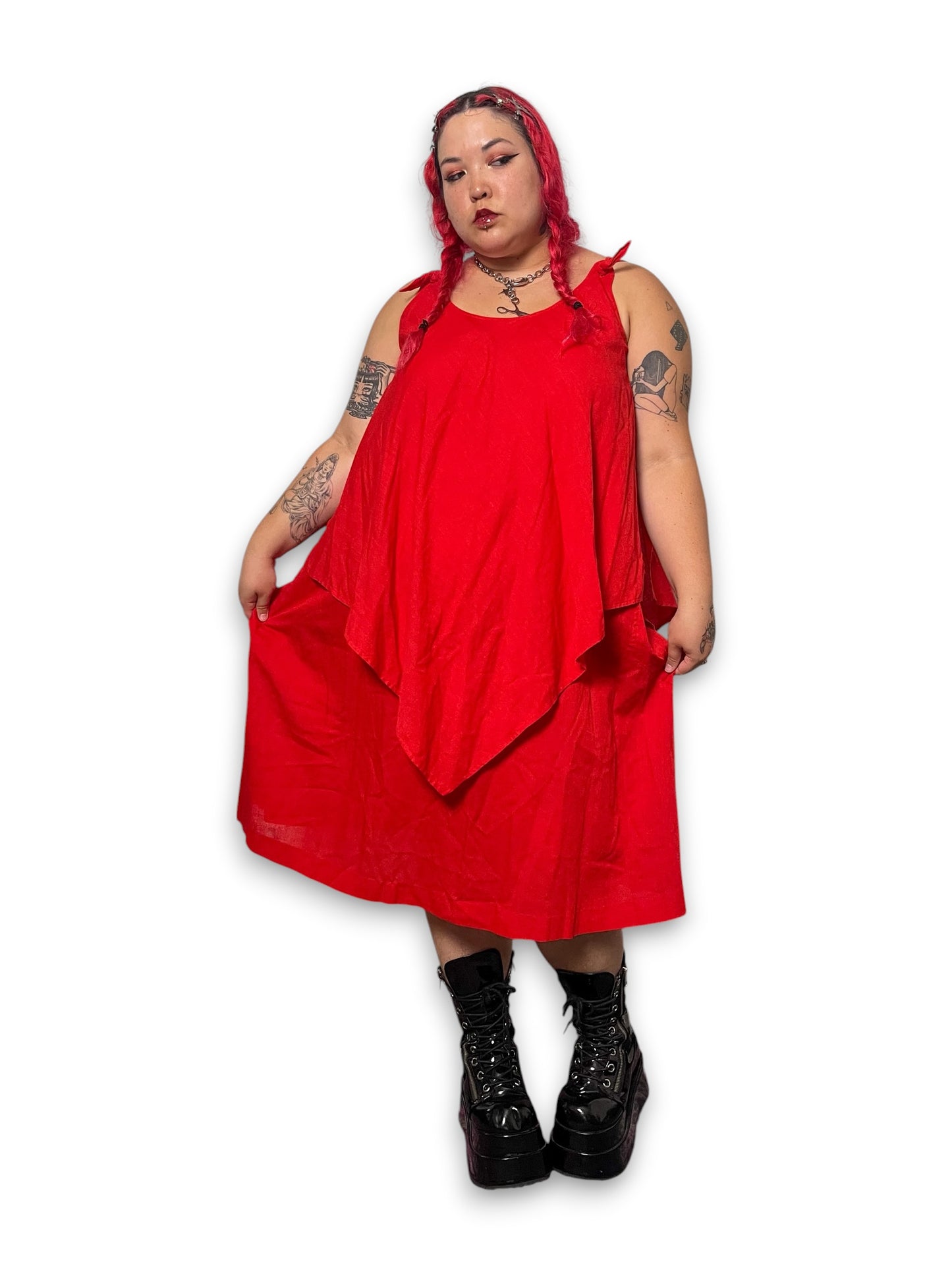 80’s Red Layered Tent Dress (3X)