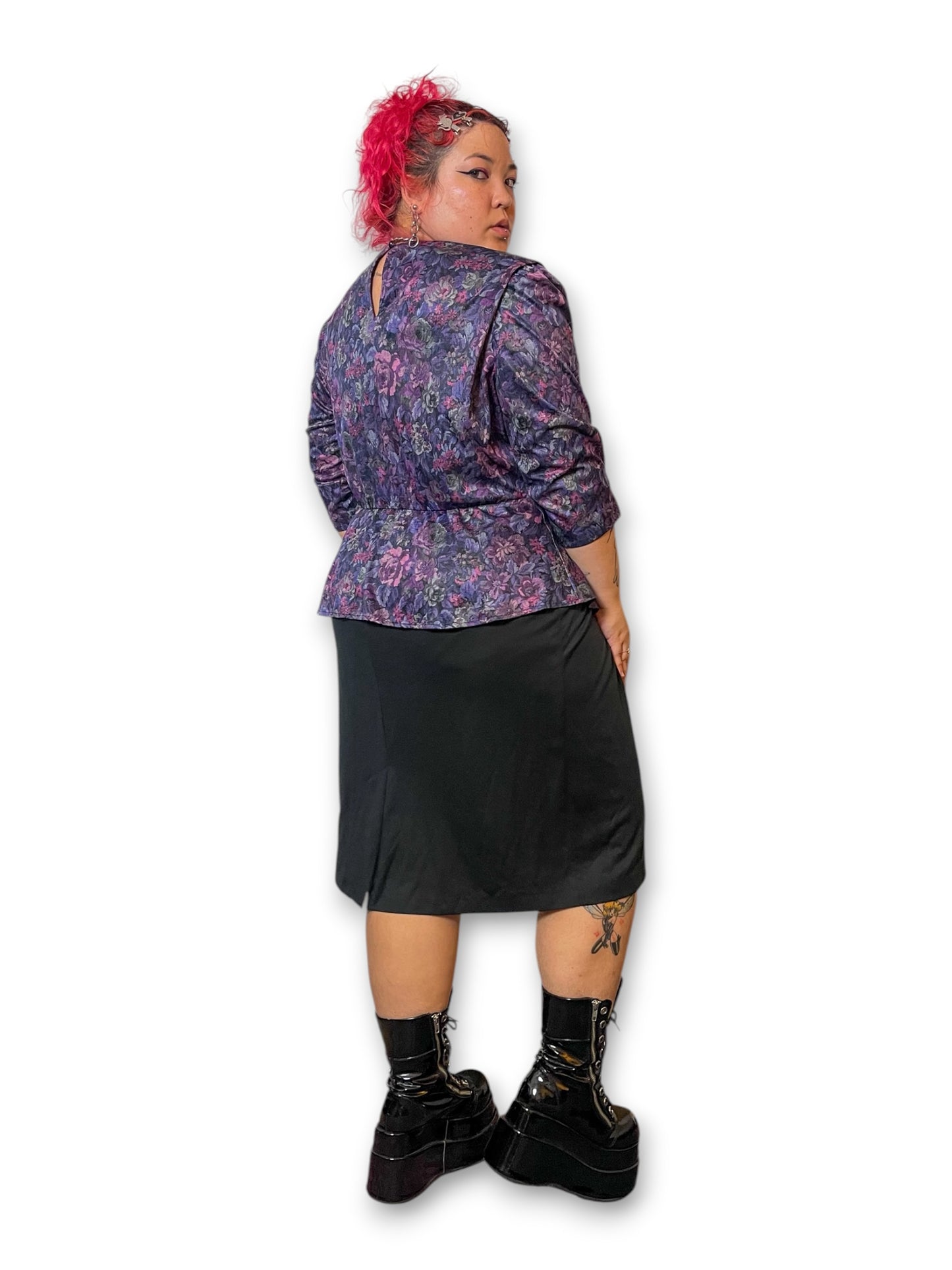 80’s Retro Peplum Dress (2X/3X)