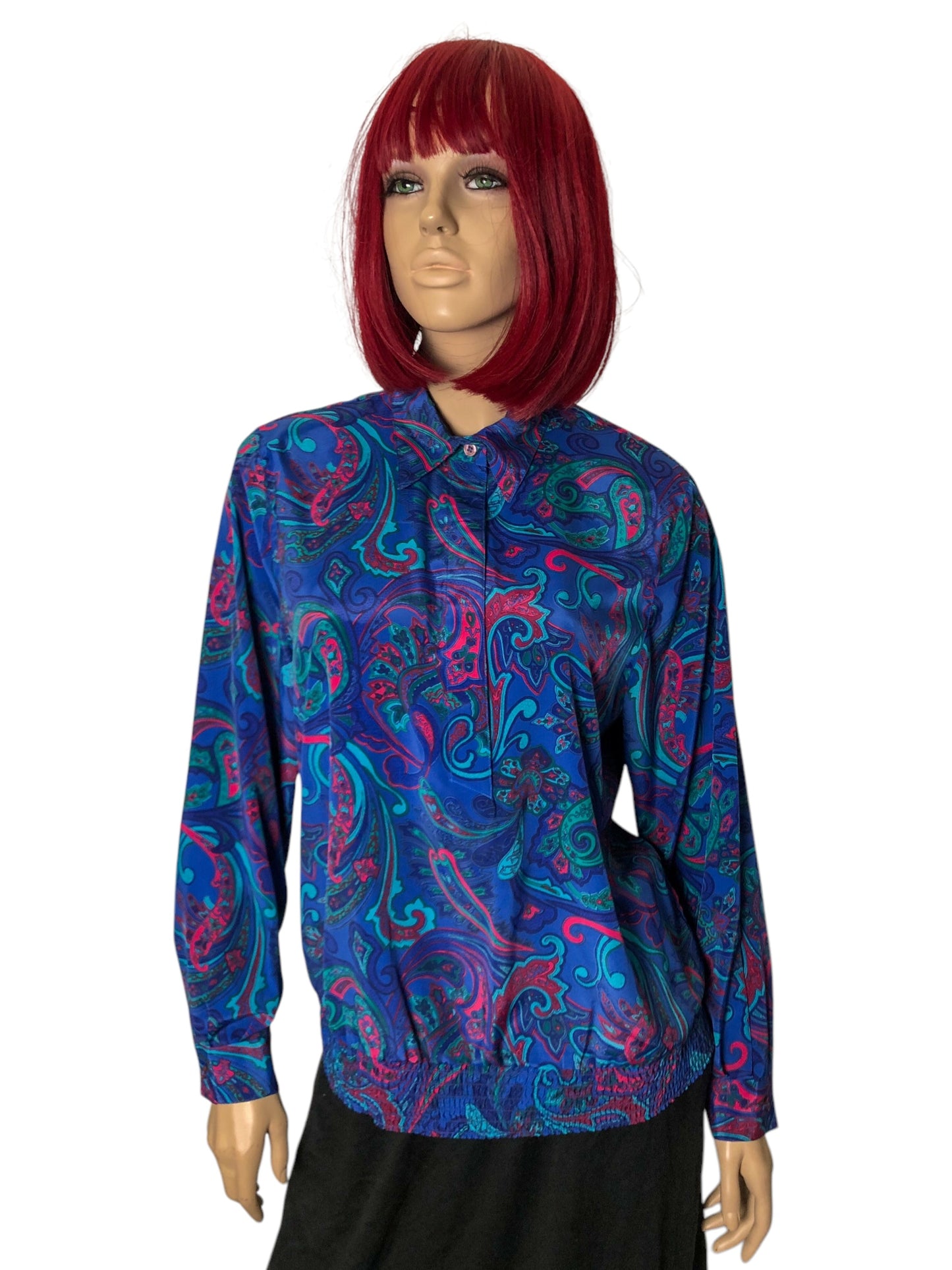 90’s Alfred Dunner Blue Paisley Print Blouse (L)
