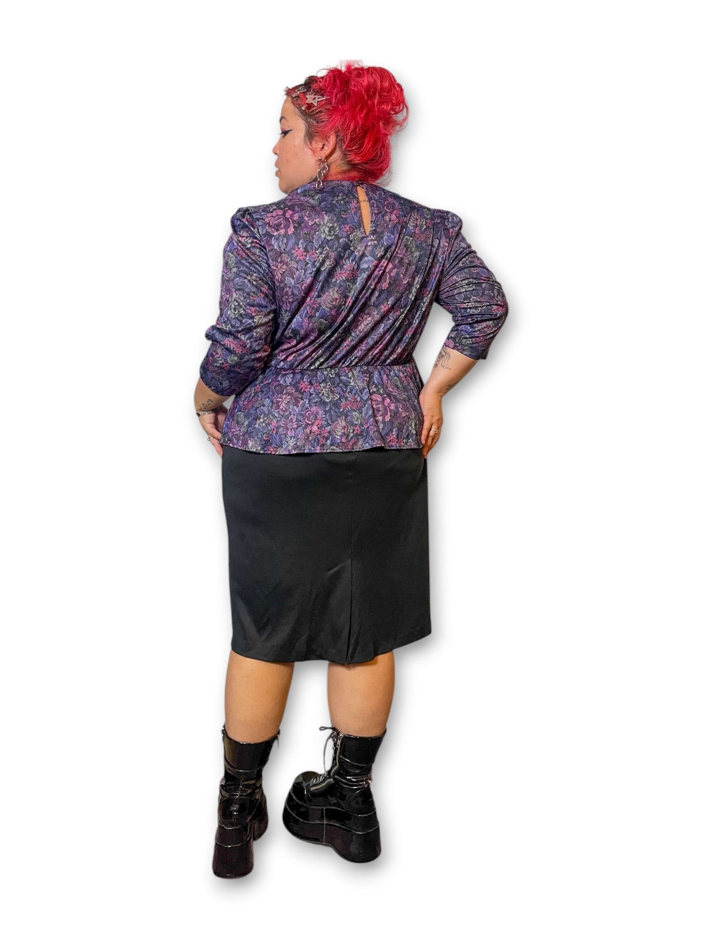 80’s Retro Peplum Dress (2X/3X)