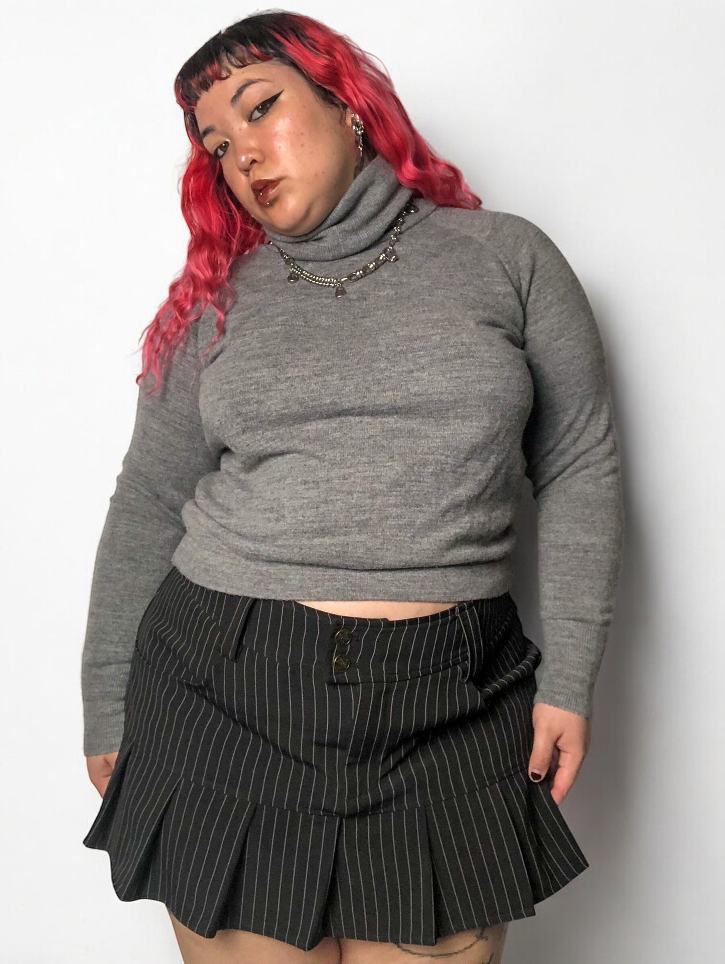 80’s Designers Plus Gray Turtleneck Sweater (L/XL)