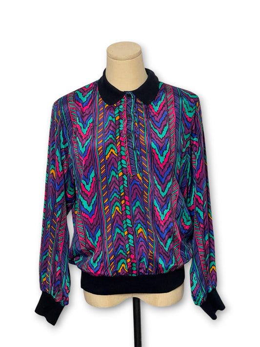 90’s Colorful Retro Print Shirt (M/L)