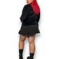 90’s Erika Red and Black Colorblock Velour Shirt (L)