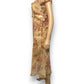 90’s CDC Tan Paisley Floral Midi Dress (XL)