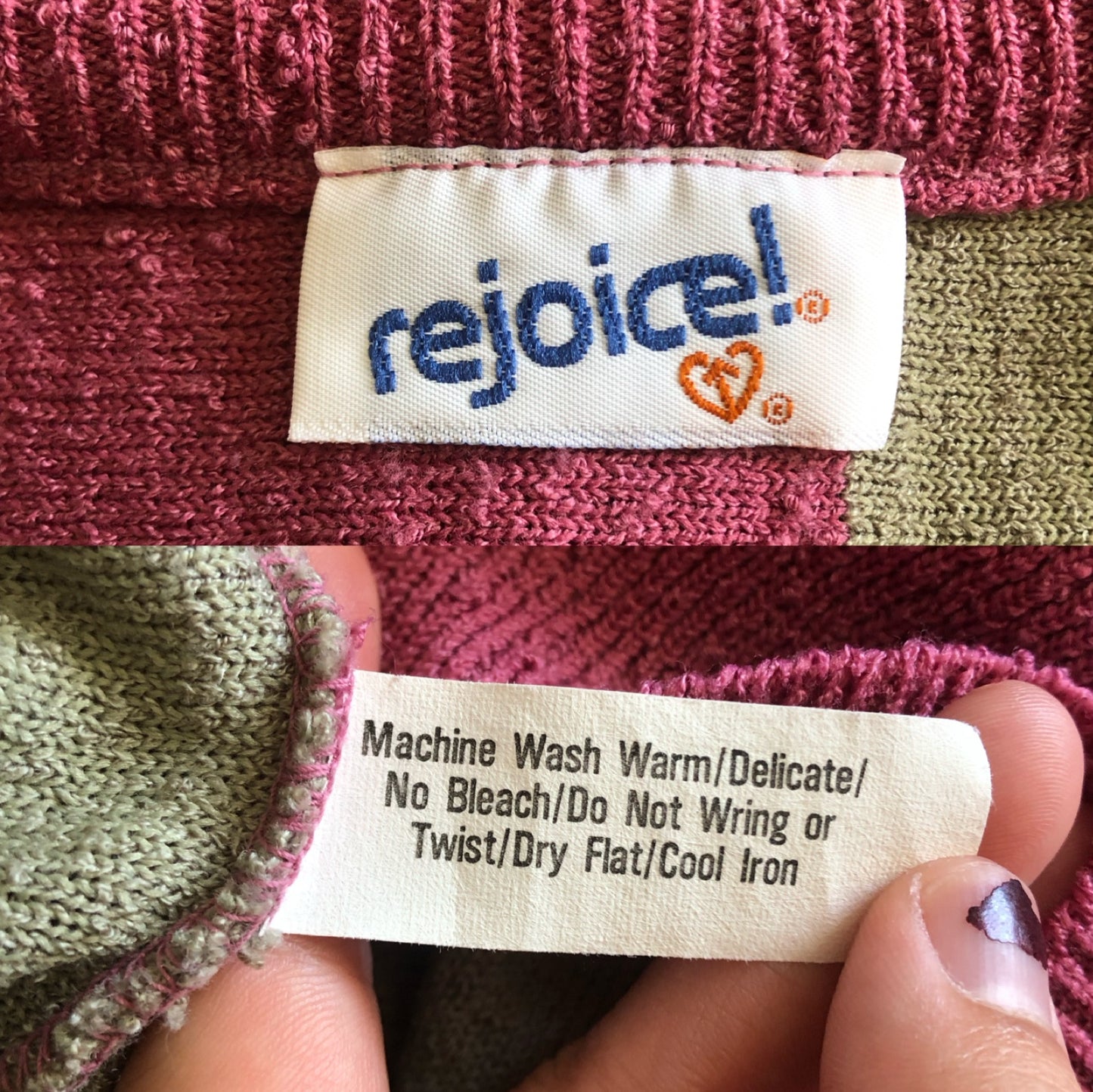 80’s/90’s Rejoice! Pink Striped Sweater (L/XL/2X)