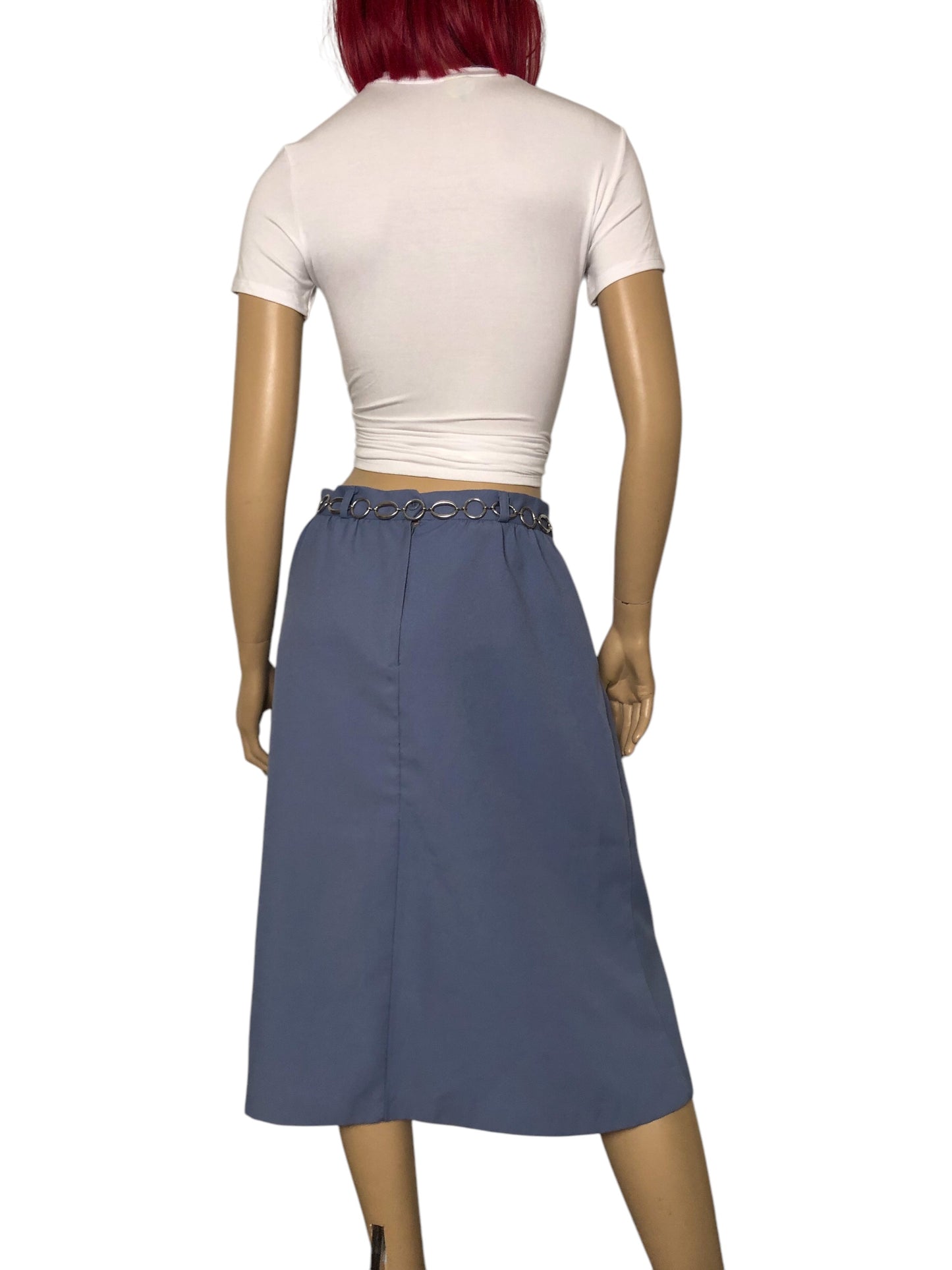 70’s Kaki Roberts Periwinkle Gray Pencil Skirt (L)