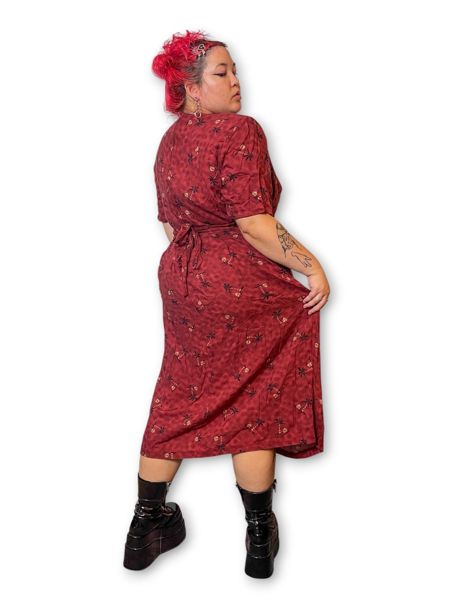 Y2K Animal Print Boho Maxi Dress (3X)