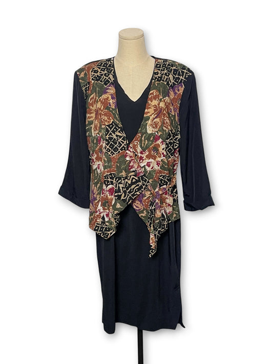 80’s/90’s Boho Grunge Pencil Dress (1X)