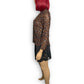 90’s/Y2K Brown Polka Dot Mesh Long Sleeve Top (M)