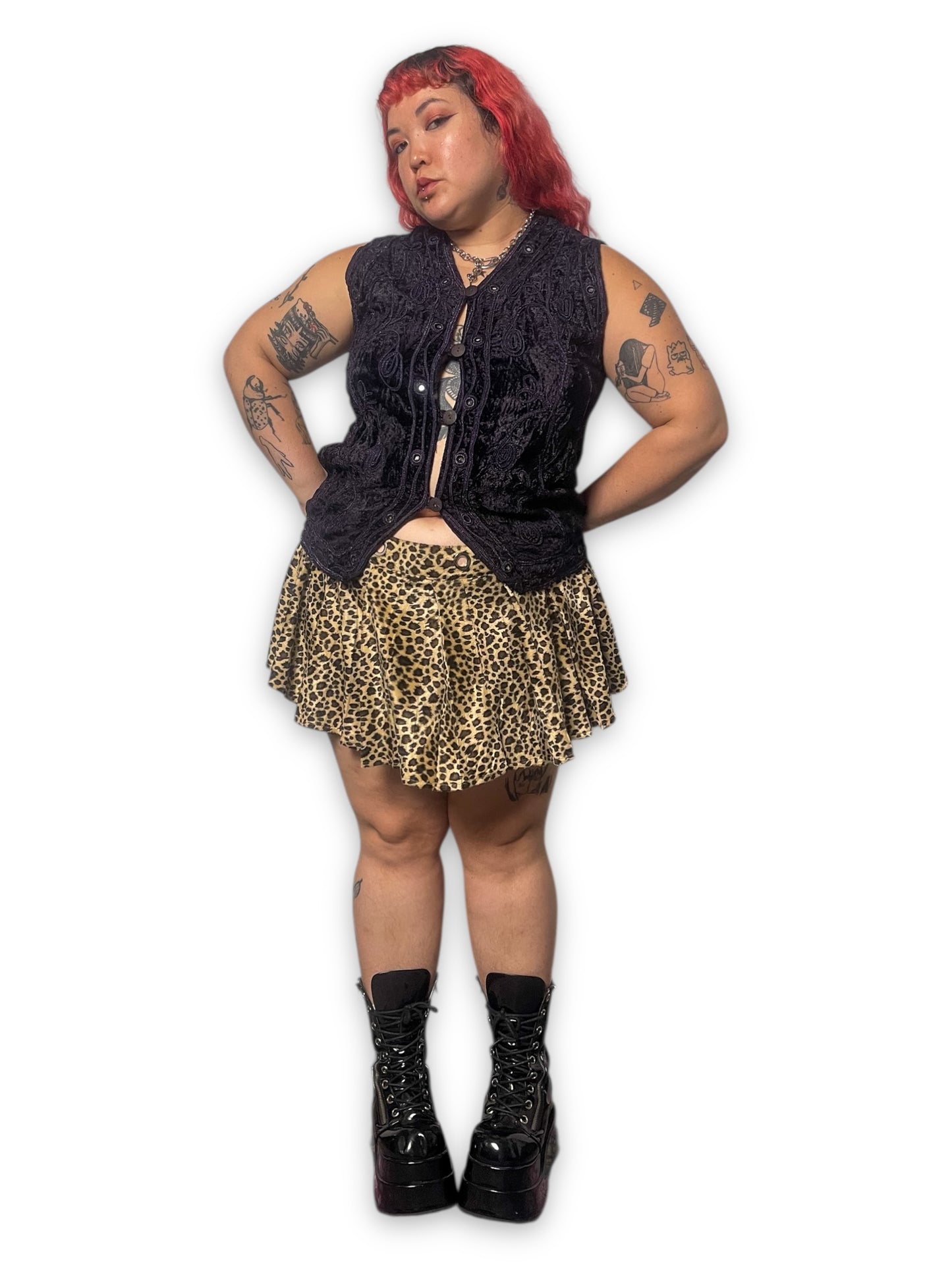 90’s Whimsygoth Crushed Velvet Vest (XL/1X)