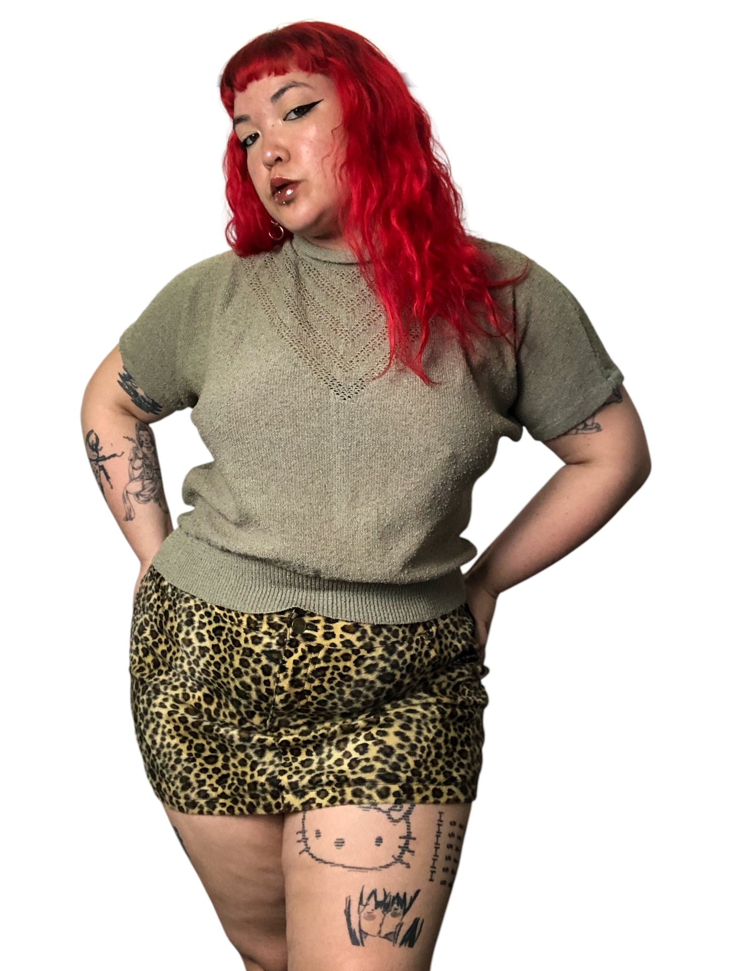 80’s Rejoice! Olive Green Turtleneck Shirt (L/XL/2X)
