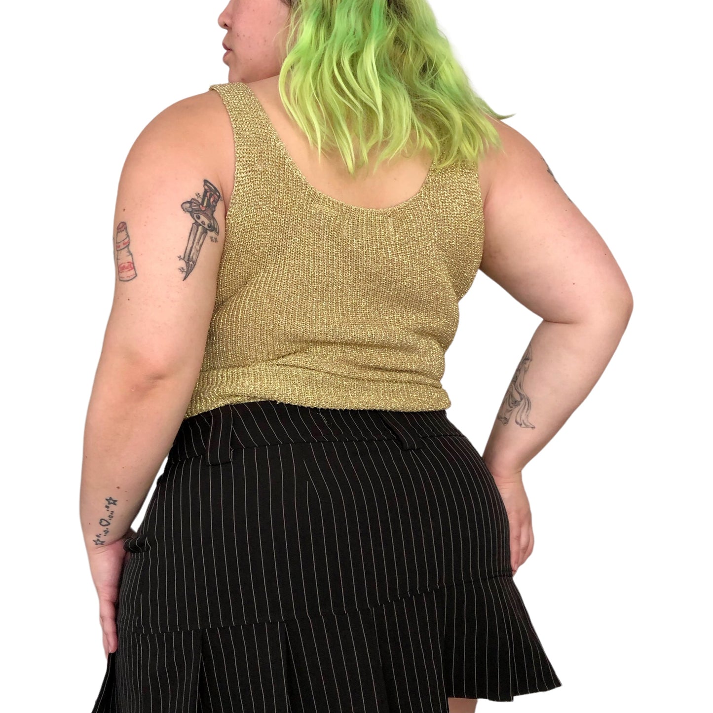 90’s Creazioni Effeci Gold Knit Tank Top (L)
