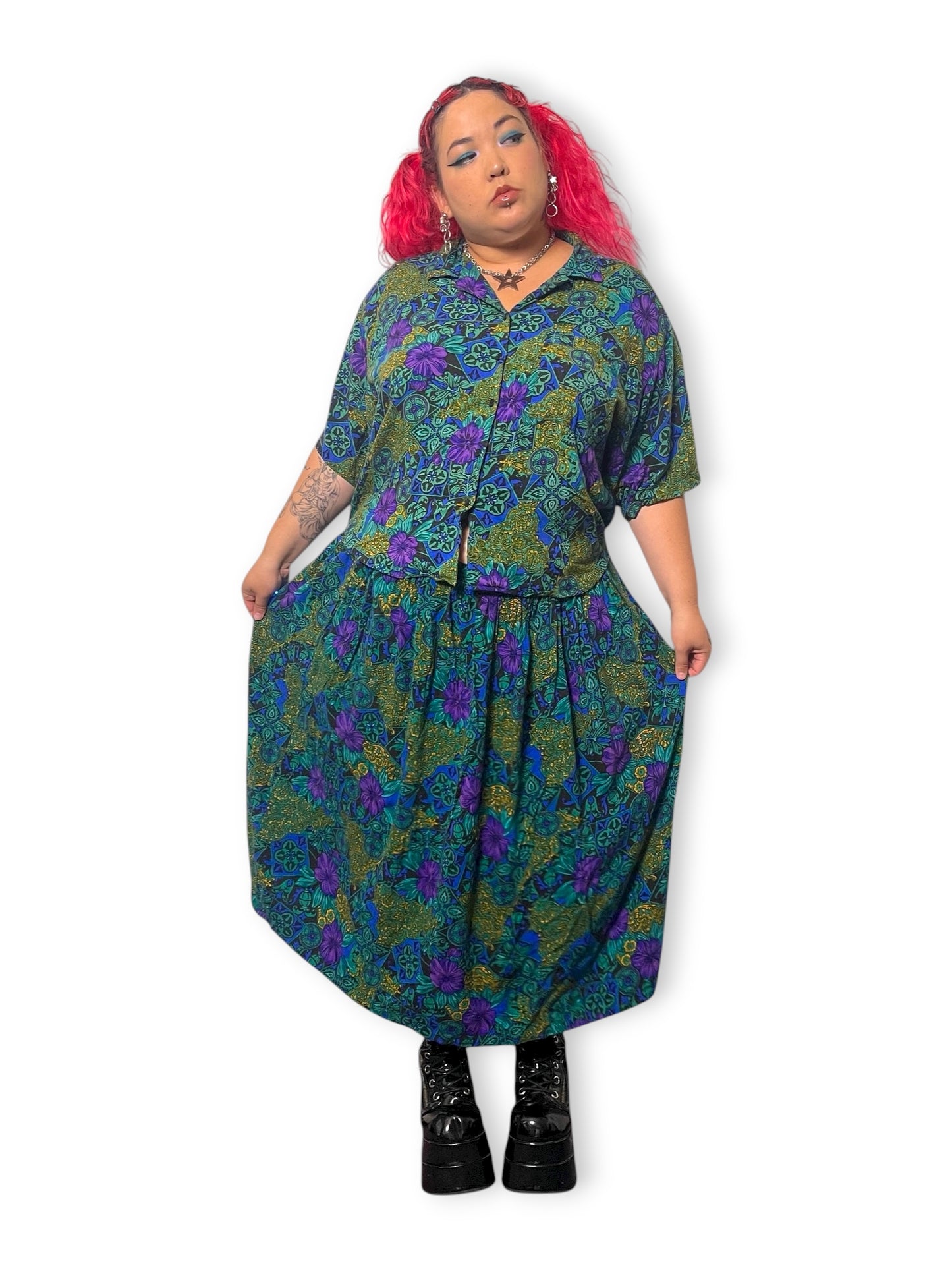 90’s/Y2K Allison Smith II Floral 2-Piece Set (3X)