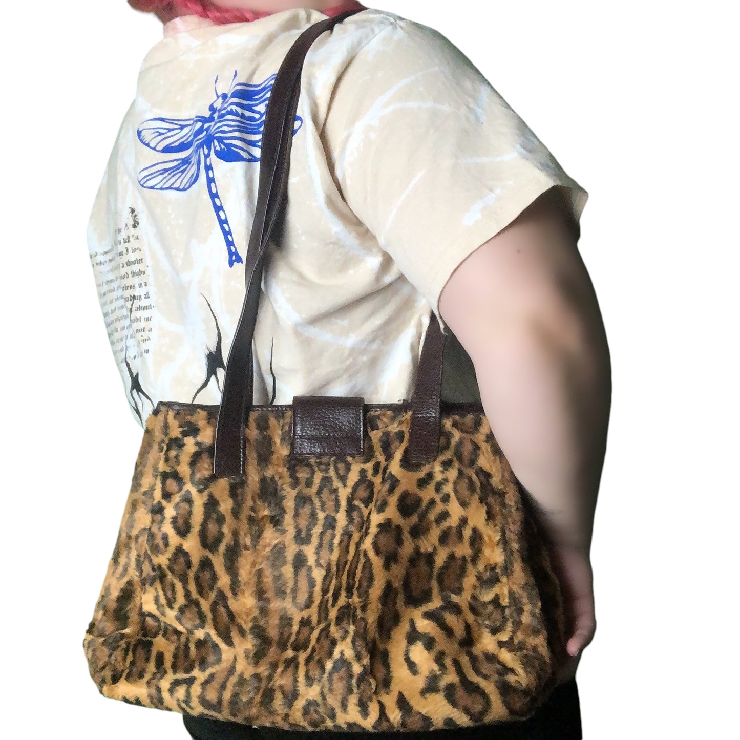 90’s Faux Fur Leopard Shoulder Bag