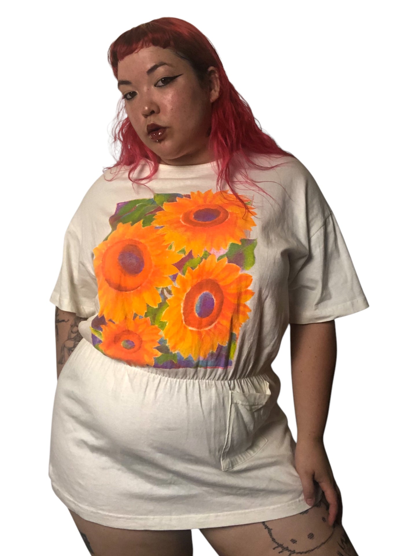 80’s Sun Bound White T-Shirt Mini Dress (M/L/XL)