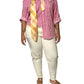 70’s/80’s Lady Oak Hill Pink and White Striped Shirt (2X)