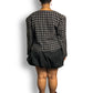 80’s Basson Black and White Plaid Knit Blazer (XL/2X)