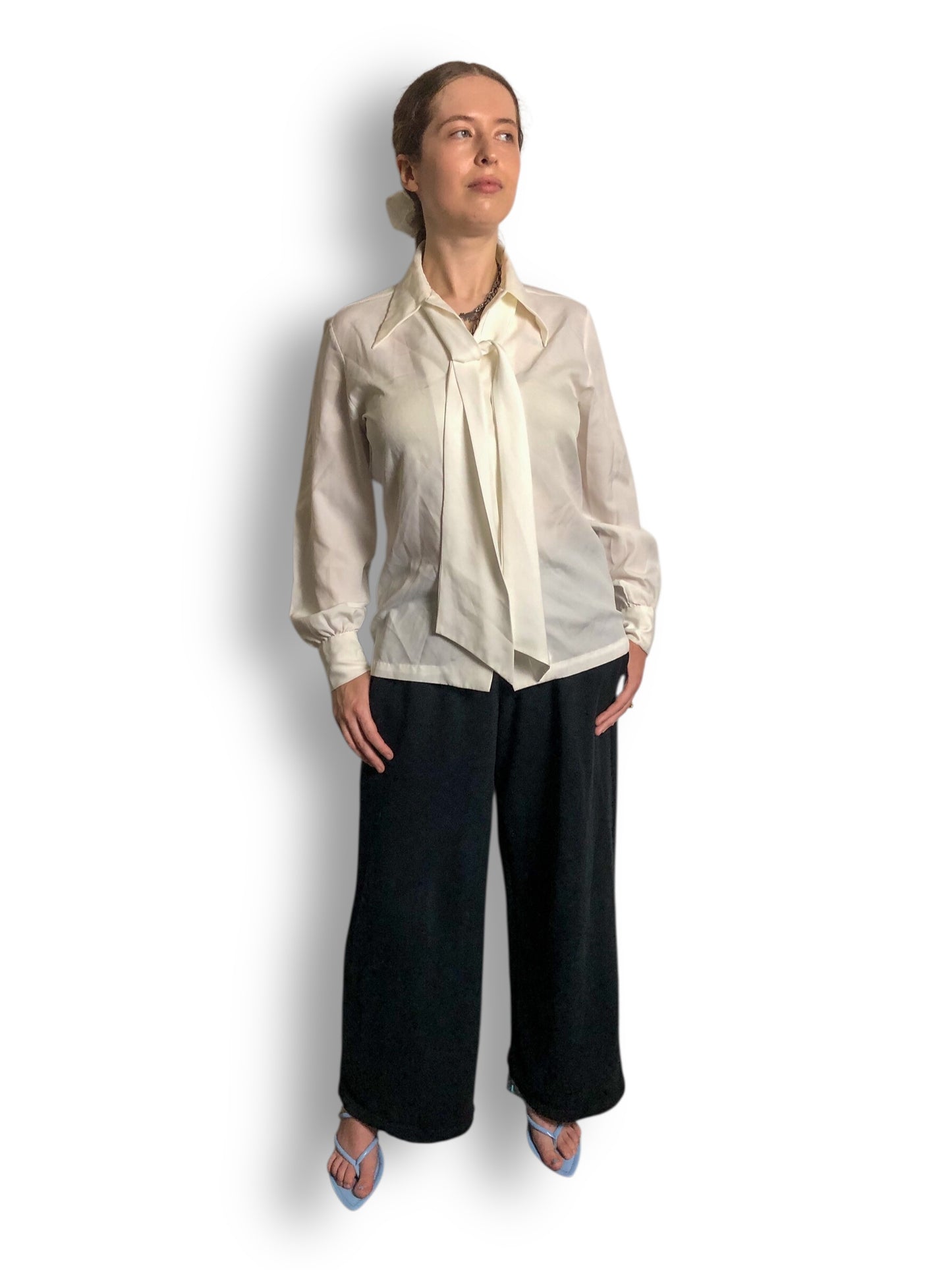 70’s Lady Arrow White Blouse (M/L)