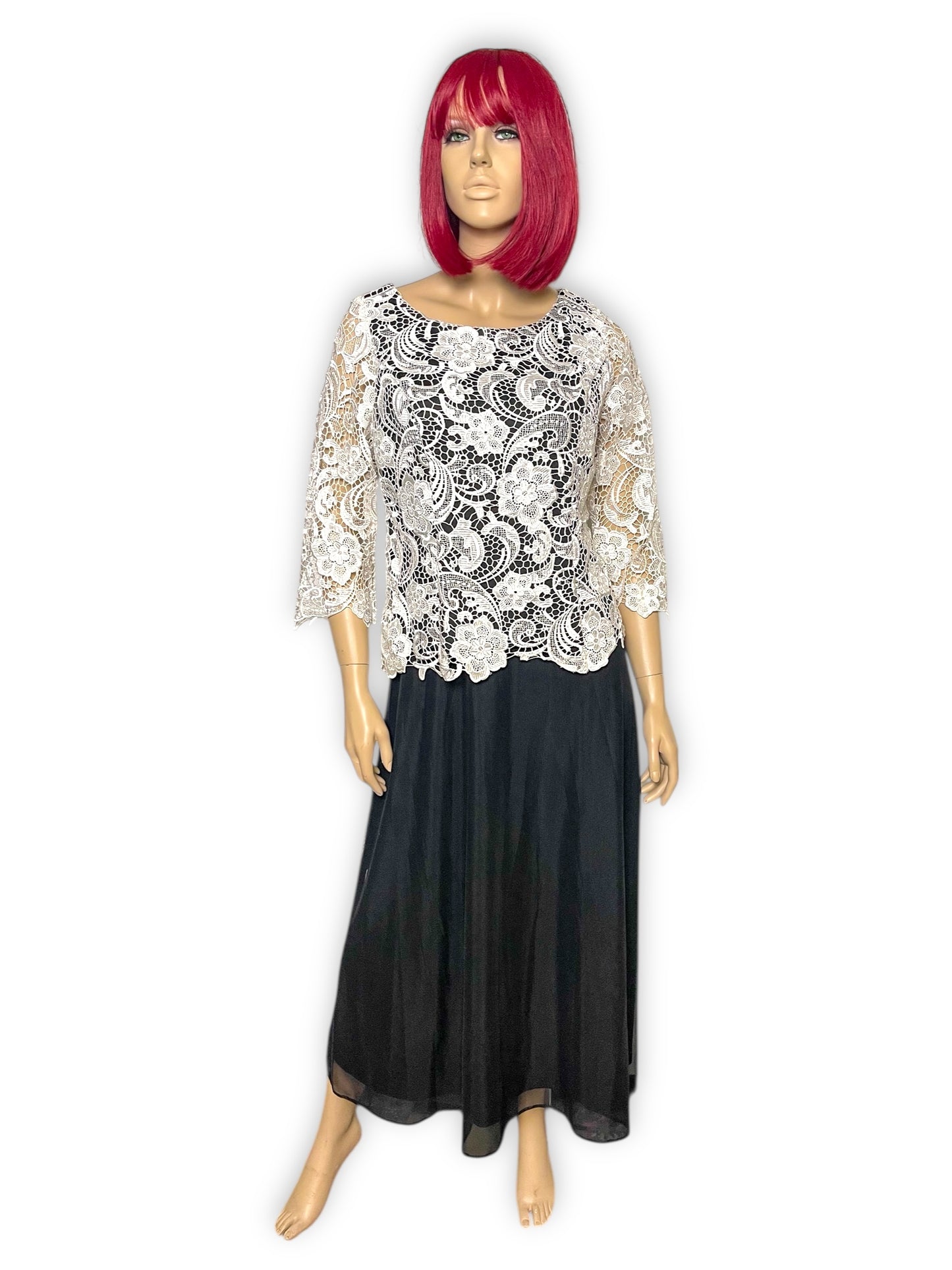 90’s Alex Evenings Retro Maxi Dress (M)