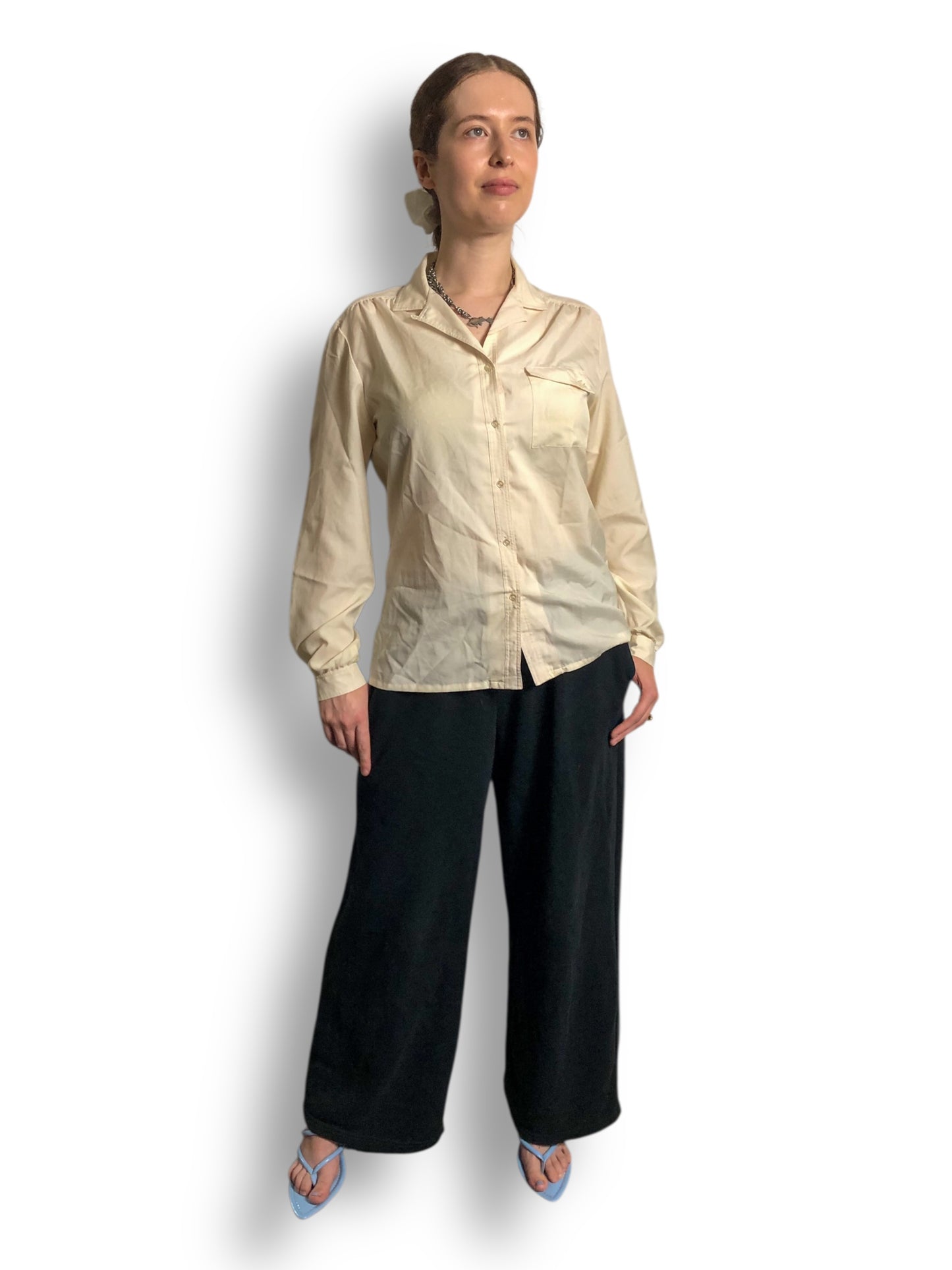 80’s Ship’n Shore White Button Shirt (L)