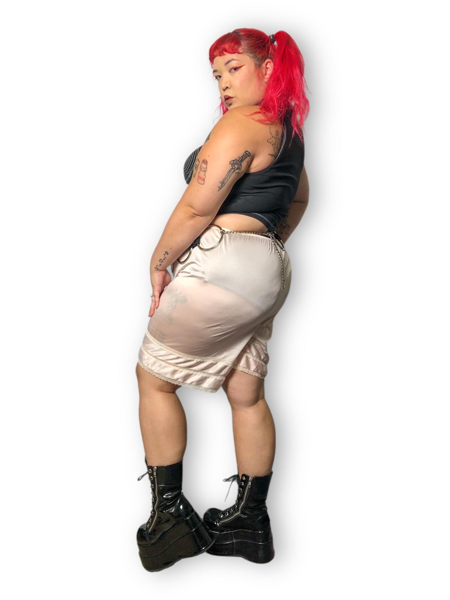 70’s/80’s Adonna by JCPenney Baby Pink Nylon Shorts (XL/2X)