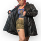 90’s Maxam Black Mosaic Patchwork Leather Jacket (XL)