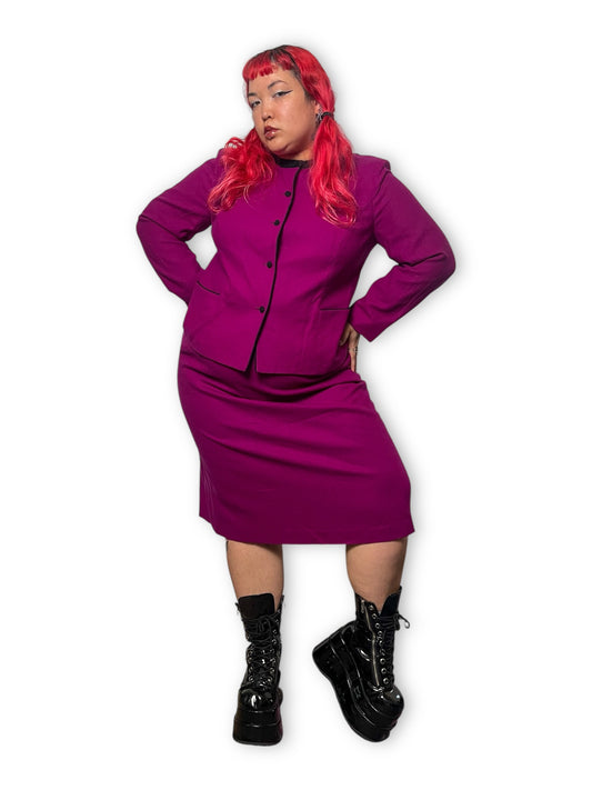 70’s Retro Wool Skirt Suit (2X)