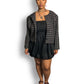 80’s Basson Black and White Plaid Knit Blazer (XL/2X)