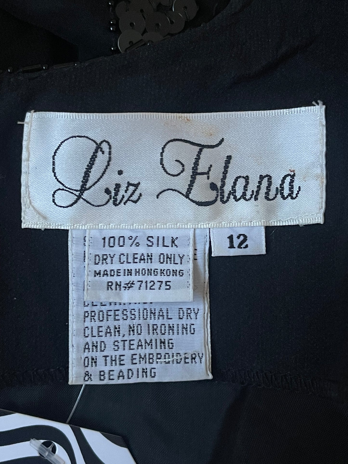 80’s Liz Elana Black and Teal Sequin Cocktail Dress (M)