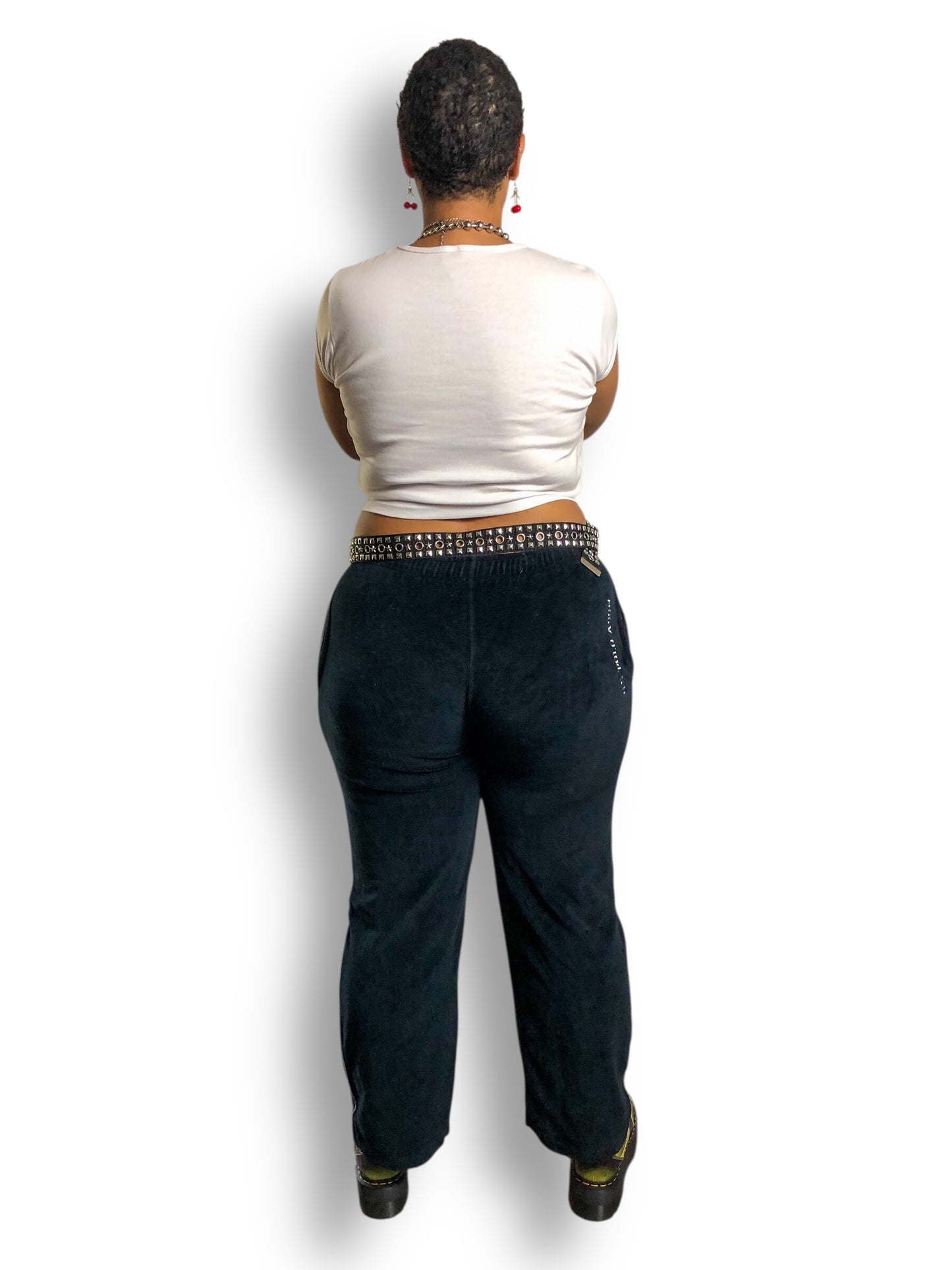 Y2K U.S. Polo Assocation Black Velour Track Pants (M/L/XL/2X)